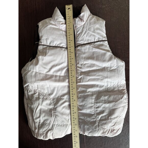 Girls Reversable Puffer Vest, Pink and Brown Size Medium - Picture 7 of 8
